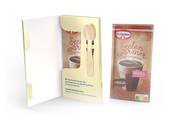 Essen und Trinken - Tassenpudding in Faltkartonage Goy Werbemittel-Agentur - Essen und Trinken - Tassenpudding in Faltkartonage