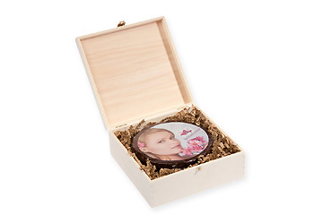 Essen und Trinken - Runde Design-Torte in Holzbox Goy Werbemittel-Agentur - Essen und Trinken - Runde Design-Torte in Holzbox