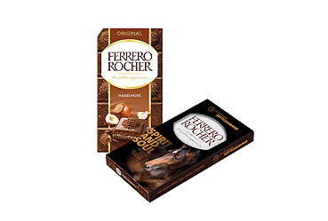Essen und Trinken - FERRERO Rocher Schokoladentafel Goy Werbemittel-Agentur - Essen und Trinken - FERRERO Rocher Schokoladentafel