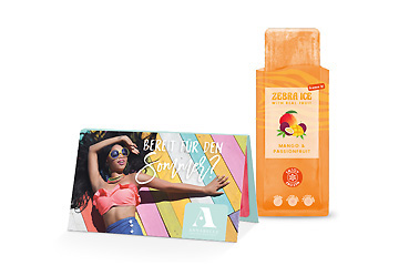 Essen und Trinken - Werbekarte Long Zebra Ice Goy Werbemittel-Agentur - Essen und Trinken - Werbekarte Long Zebra Ice