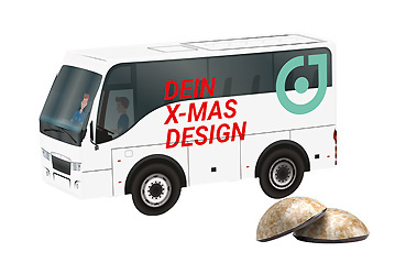 Goy Werbemittel-Agentur - Weihnachtsartikel - 3D Präsent Bus Lebkuchen Mini
