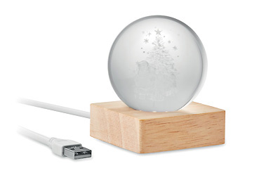 Goy Werbemittel-Agentur - Weihnachtsartikel - Kristall-Weihnachtskugel mit LED-Licht