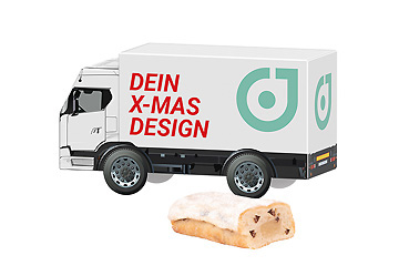 Goy Werbemittel-Agentur - Weihnachtsartikel - 3D Präsent LKW Mini Christstollen