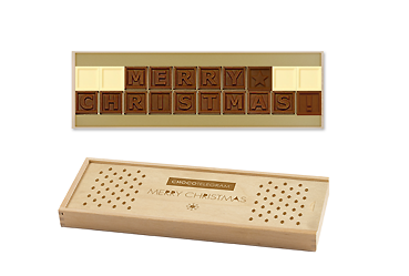 Goy Werbemittel-Agentur - weihnachten - ChokoTelegram in Holzschatulle