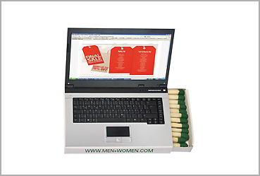 Goy Werbemittel-Agentur - Streuartikel - Streichholzschachtel Laptop