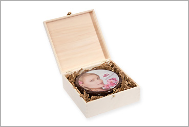 Goy Werbemittel-Agentur - Essen und Trinken - Runde Design-Torte in Holzbox