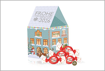 Goy Werbemittel-Agentur - Weihnachtsartikel - 3D Präsent Haus mit duplo Knusperlen