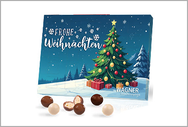 Goy Werbemittel-Agentur - Weihnachtsartikel - Tisch-Adventskalender mit Brandt Knusperkugeln